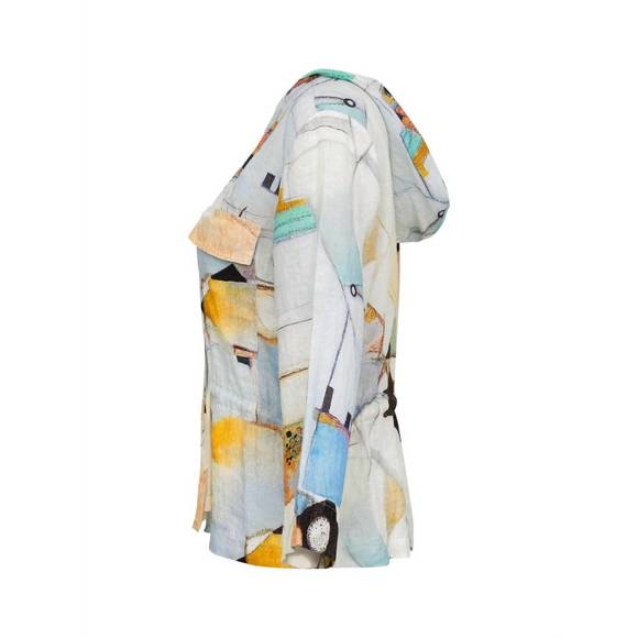 NEW DOLCEZZA women's untitled 9 linen jacket in multi - Picture 2 of 5